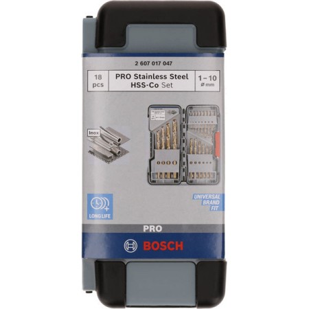 BOSCH 18-częściowy zestaw wierteł do metalu HSS-Co Toughbox, DIN 338, 135° 2607017047 BOSCH 18-częściowy zestaw wierteł do metalu HSS-Co Toughbox, DIN 338, 135° 2607017047