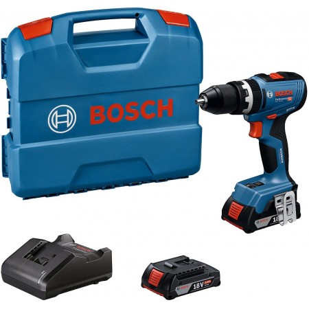 BOSCH GSB 18V-65 PROFESSIONAL Wiertarka udarowa, 2x 2.0Ah, L-Case 06019N3100
