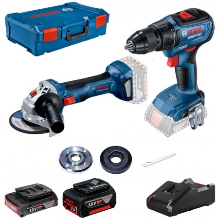 BOSCH Zestaw Combo GWS 180+GSR 18V+2x GBA+GAL+XL-boxx 0615990M47