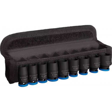 BOSCH Zestaw nasadek PRO Impact Socket Set, 1/4", standardowe, 9 szt. 2608003034