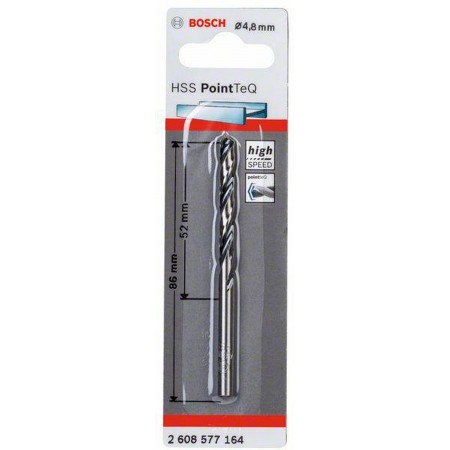 BOSCH Wiertło spiralne HSS PointTeQ 4,8 x 52 mm, 1 szt 2608577164