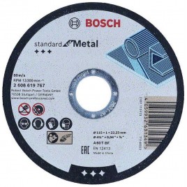 BOSCH Standard for Metal Straight Cutting Disc 115 mm, 22.23 mm 2608619767