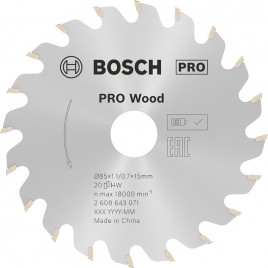 BOSCH Tarcza pilarska PRO Wood cordless 85x1,1/0,7mm, 2608643071 BOSCH Tarcza pilarska PRO Wood cordless 85x1,1/0,7mm, 2608643071