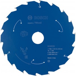 BOSCH Ostrze do piły tarczowej bezprzewodowej Expert 190x1.5x30mm 18Z, sztuk 1 2608644512 BOSCH Ostrze do piły tarczowej bezprzewodowej Expert 190x1.5x30mm 18Z, sztuk 1 2608644512