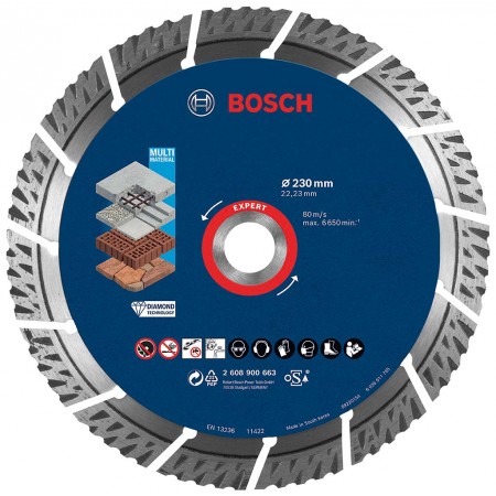 BOSCH Diamentowa tarcza tnąca EXPERT MultiMaterial 230 x 22,23 x 2,4 x 15 mm 2608900663