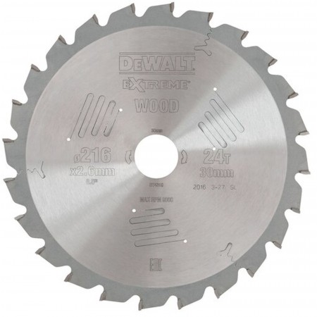 DeWALT DT4310 Tarcza Piła Ukośna Extreme 216 x 30 mm 24Z