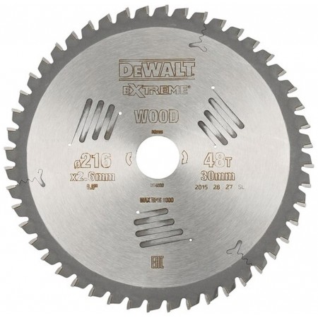 DeWALT DT4320 Tarcza Piła Ukośna Extreme 216 x 30 mm 48Z