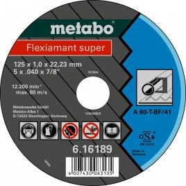 Metabo Flexiarapid Super Tarcza 125 x 1,0 x 22,23 stal, TF 41 616189000