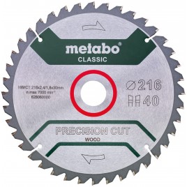 Metabo Brzeszczot Precision Cut Wood-Classic do drewna HW/CT 216x30, Z40 WZ 5° 628060000