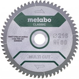 Metabo "Multi Cut Classic" HW/CT Piła tarczowa 216x30, 60 PZ/LZ 5° 628066000