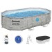 BESTWAY Power Steel Swim Vista Basen stelażowy 488 x 305 x 107 cm, z filtr. piaskową 56946