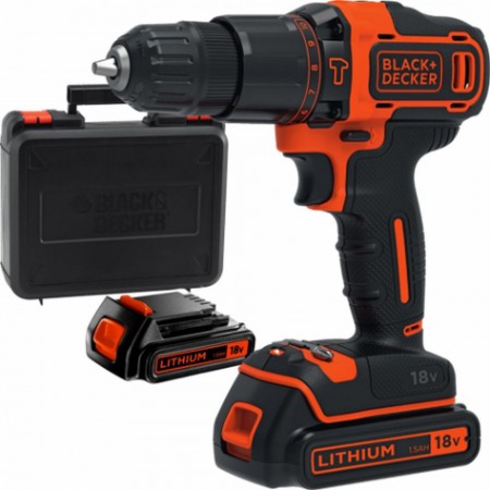 Black & Decker BDCHD18K1B2 Wiertarko-wkrętarka udarowa (40Nm/18V/2x2,0Ah)Walizka