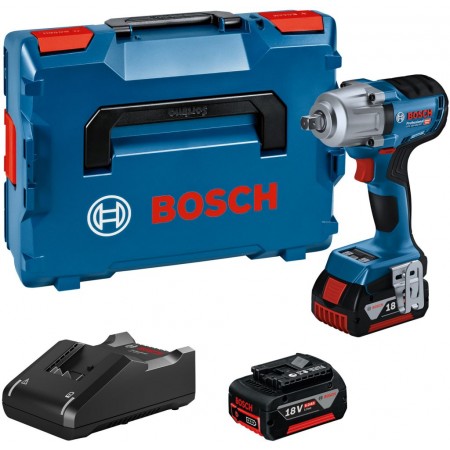 BOSCH GDS 18V-450 PC Aku klucz udarowy, L-BOXX, GAL 18-40, 2x 5.0Ah 06019K4103