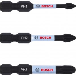 BOSCH Zestaw bitów PH1, PH2, PH3 50 mm, 3 szt 2608522491