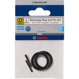 BOSCH Retaining Ring and Pin Set for PRO Impact Socket, 3/4", 4 szt. 2608003067