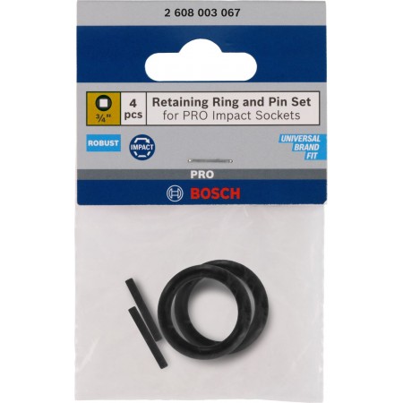 BOSCH Retaining Ring and Pin Set for PRO Impact Socket, 3/4", 4 szt. 2608003067