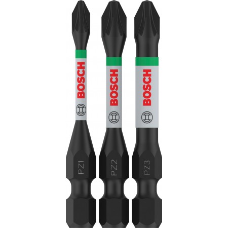 BOSCH Bity PRO PZ Impact, PZ1, PZ2, PZ3, 55 mm, 3 szt. 2608521U57