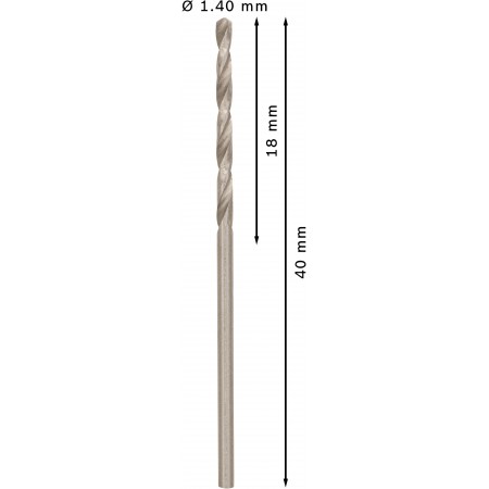 BOSCH Wiertło PRO Metal HSS-G, długość standardowa, 1,4 × 18 × 40 mm, 10 szt. 2608585470