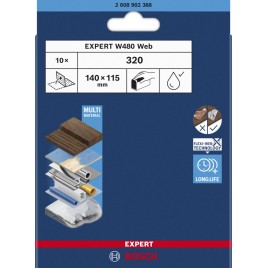 BOSCH Arkusz do szlifowania ręcznego EXPERT W480 Web 1/4, 115 x 140 mm, G320 2608902388