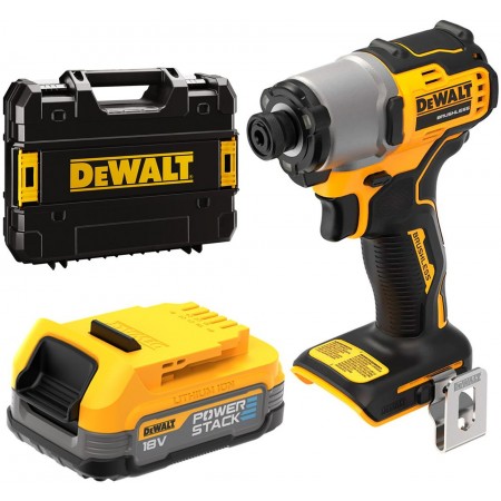 DeWALT DCF840E1T Zakrętarka udarowa 1/4" (192Nm/18V/1x1,7Ah PowerStack) Tstak