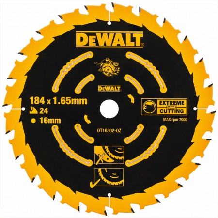 DeWALT DT10302 Tarcza pilarska Extreme 184 x 16 mm, 24 zębów