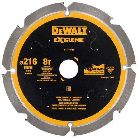 DeWALT DT1473 Tarcza tnąca 216 x30 mm do włóknocementu 8T