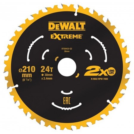 DeWALT DT20432 Tarcza pilarska 210 x 30 mm, 24 zęby