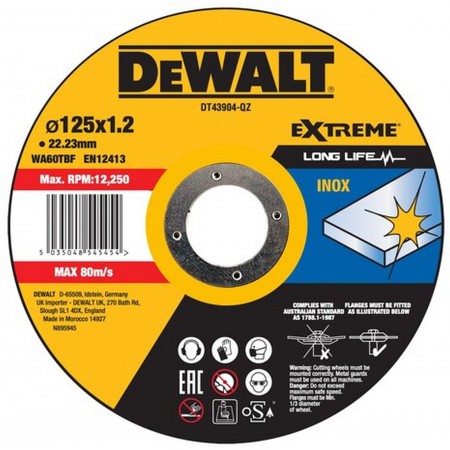 DeWALT DT43904 Tarcza do metalu inox 125 x1.2mm