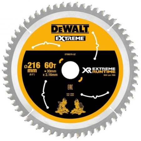 DeWALT DT99570 Tarcza pilarska do pilarki tarczowej 216 x 30mm 60T