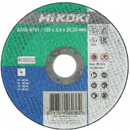 HiKOKI 4100202 Tarcza do cięcia metalu 125x22,23x2,5mm HiKOKI 4100202 Tarcza do cięcia metalu 125x22,23x2,5mm