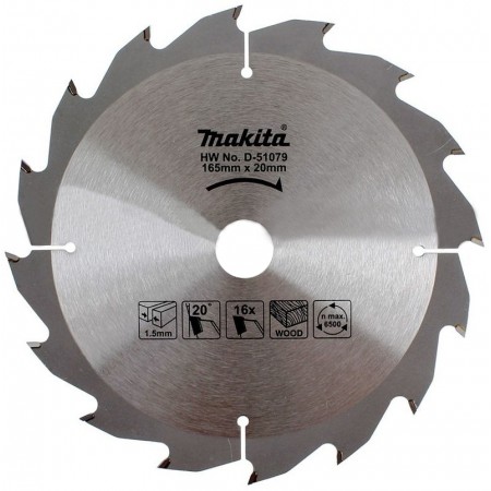 Makita D-51079 Tarcza tnąca do drewna 165x20mm 16Z