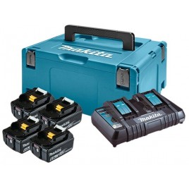 Makita 198091-4, Zestaw Li-ion LXT 18V 4xBL1860B + DC18RD Ładowarka + Makpac 3