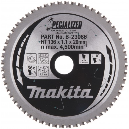 Makita B-33744 Tarcza do piły, Specialized T.C.T, 136x20 mm, 56Z