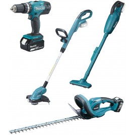 Makita DLX4093 Aku zestaw narzędzi DHP453Z+DUR181Z+DCL180Z+DUH523Z 18V (2xBL1830B+DC18RC)