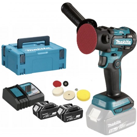 Makita DPV300RTJ Szlifierko-Polerka Akumulatorowa 50/75mm Li-ion LXT 18V/2x5,0Ah, Makpac