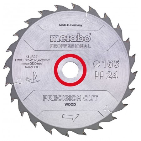 Metabo "Precision cut wood - P" Tarcza tnąca 160X20, Z24 WZ 20° 628031000