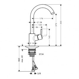 OUTLET Hansgrohe Variarc Jednouchwytowa bateria kuchenna DN15 14870000 OTWIERANE