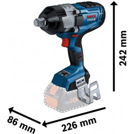 BOSCH GDS 18V-1600 HC PROFESSIONAL Aku klucz udarowy, L-BOXX, 2x 8,0 Ah 06019M1002