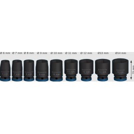 BOSCH Zestaw nasadek PRO Impact Socket Set, 1/4", standardowe, 9 szt. 2608003034