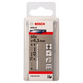 BOSCH Wiertła do metalu HSS-G, DIN 338, 4,1 x 43 x 75 mm 2608585486