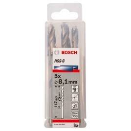 BOSCH Wiertła do metalu HSS-G, DIN 338, 8,1 x 75 x 117 mm 2608585508