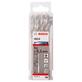 BOSCH Wiertła do metalu HSS-G, DIN 338, 9,1 x 81 x 125 mm 2608585515