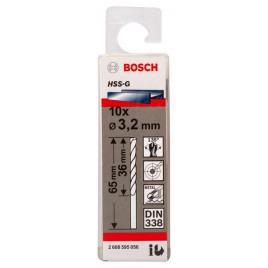 BOSCH Wiertła do metalu HSS-G, DIN 338, 3,2 x 36 x 65 mm 2608595056