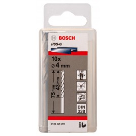 BOSCH Wiertła do metalu HSS-G, DIN 338, 4 x 43 x 75 mm 2608595059