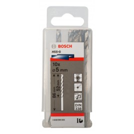 BOSCH Wiertła do metalu HSS-G, DIN 338, 5 x 52 x 86 mm 2608595062