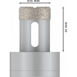 BOSCH Rdzeń wiertła diamentowe X-LOCK DRY SPEED, 25 × 35mm 2608599031