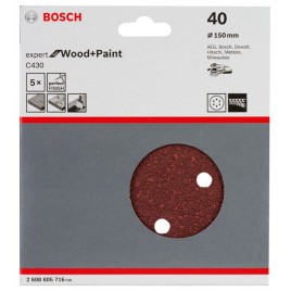 BOSCH Papier ścierny C430, opakowanie 5 szt. 150 mm, 40 2608605716