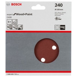 BOSCH Papier ścierny C430, opakowanie 5 szt. 150 mm, 240 2608605722