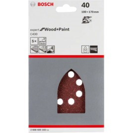 Zestaw papierów ściernych BOSCH C430, 10 sztuk, 102 x 62, 93 mm, 120 2608607409