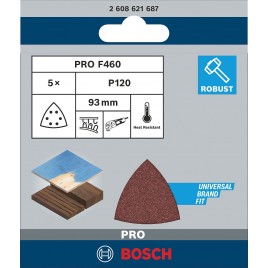 BOSCH Arkusz ścierny PRO F460, 93 × 93 mm, G120, 5 szt. 2608621687